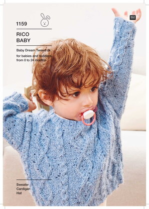 Sweater, Cardigan & Hat in Rico Baby Dream Tweed DK - 1159 - Downloadable PDF