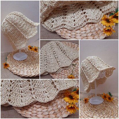 Crochet Summer Hat with Paper Yarn