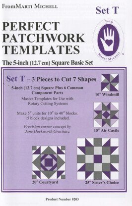 Marti Michell Set 5in Basic Patchwork Shapes Quilting Template