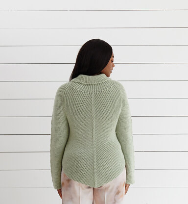 Shaped Edge Jumper - Knitting Pattern For Women in Debbie Bliss Cashmerino Aran