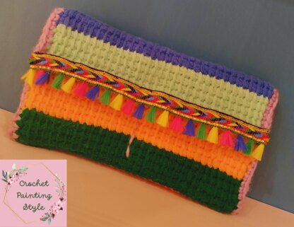 Wallet with Tunisian crochet stitch