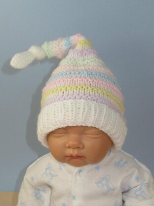 Baby Candy Stripe Topknot Pixie Hat