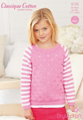 Girls' Sweaters in Stylecraft Classique Cotton DK - 9135