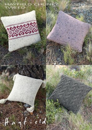 Cushion Covers in Hayfield Chunky Tweed - 7496 - Downloadable PDF