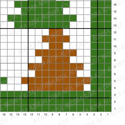 C2C Christmas Tree Sofa Square Cushion Mosaic Ladder CROCHET PATTERN
