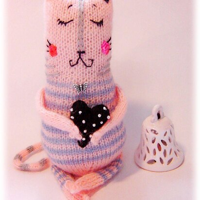 Knitting Pattern -Knit Cat Zen soft toy