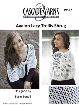 Lacy Trellis Shrug in Cascade Avalon - W527 - Downloadable PDF