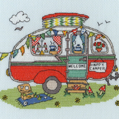 Bothy Threads Sew Dinky Caravan Cross Stitch Kit - 20cm x 15cm