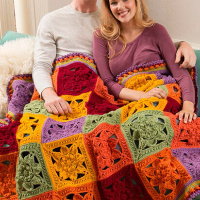 Fabulous Fall Throw in Red Heart Super Saver Economy Solids - LW4686 - Downloadable PDF