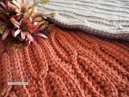 Cables knit-look blanket