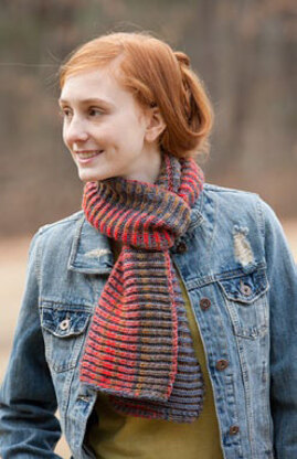 Technicolor Scarf in Classic Elite Yarns Liberty Wool Solids - Downloadable PDF