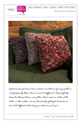 Cable Time Pillows in Mango Moon Big Bang - 104 - Downloadable PDF