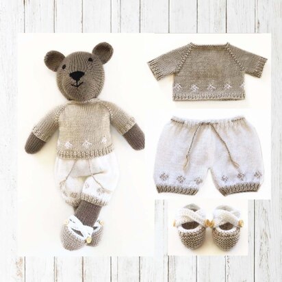 Billy teddy bear with beige outfit 19047