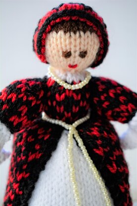 Katherine of Aragon Tudor Doll Knitting Pattern - Toy Knitting Pattern