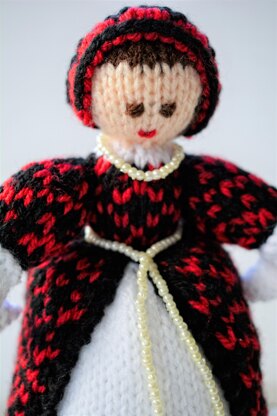 Catherine of Aragon Tudor Doll Knitting Pattern - Toy Knitting Pattern