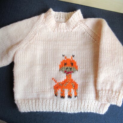 Baby Giraffe Motif Jumper