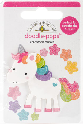 Doodlebug Doodle-pops 3d Stickers - Fairy Tales Unicorn 