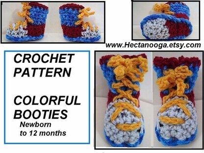 619 COLORFUL BOOTIES, Newborn to 1 year