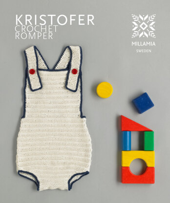 "Kristofer Crochet Romper" - Playsuit Crochet Pattern in MillaMia Naturally Soft Cotton