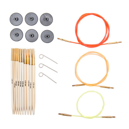 KnitPro Bamboo Interchangeable Needle Tips (Starter Set of 5 Sizes)