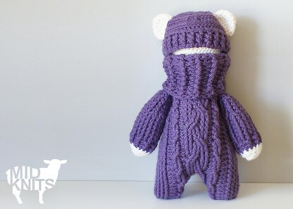 Crochet Cable Teddy Bear Stuffie (2015027)