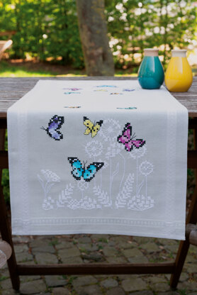 Vervaco Embroidery Kit - Butterfly Dance - Runner - 40cm x 100cm