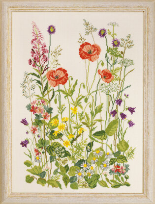 Permin Meadow Flowers Cross Stitch Kit - 33cm x 45cm