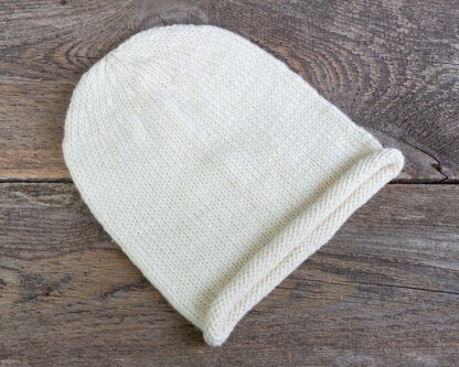 Knitting Pattern Rolled Brim Slouchy Beanie