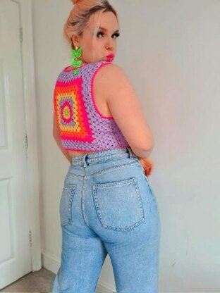 Granny Square Crochet Crop Top