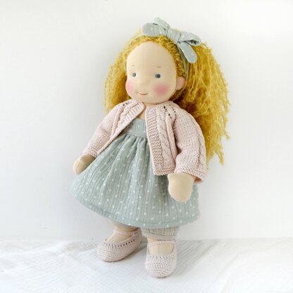 Cardigan + booties for 14-16"/36-40 cm Waldorf Doll