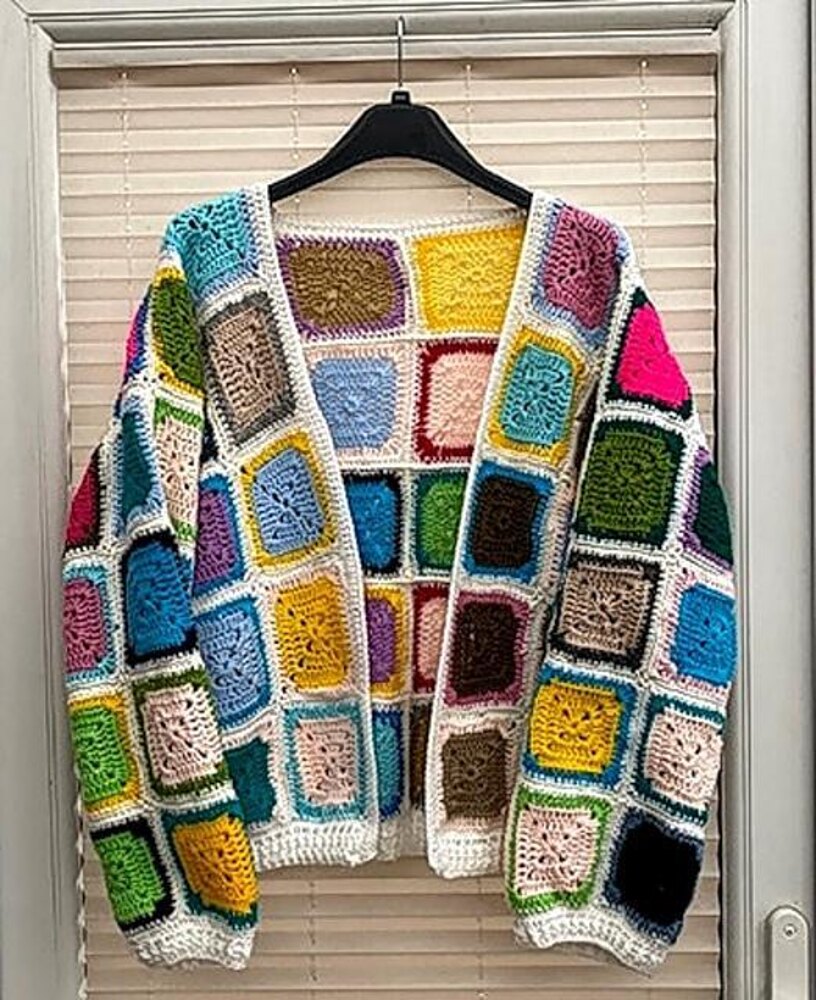 Granny Square Cardigan Crochet Pattern Crochet pattern by Teenie