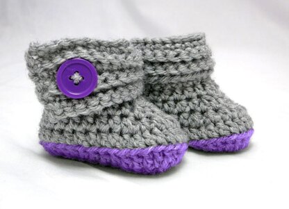 Buttoned Up Baby Beanie and Booties Gift Set