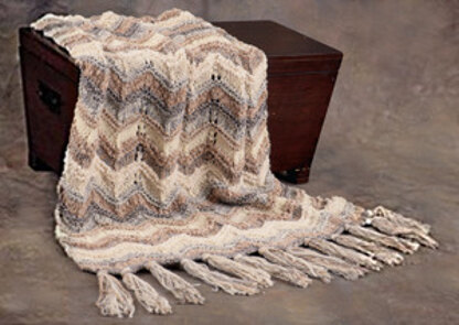 Opulent Neutral Throw in Lion Brand Homespun and Wool-Ease