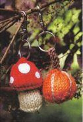 Toadstool and Pumpkin Keyrings