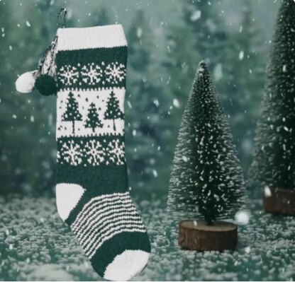Winter Tree Christmas Stocking