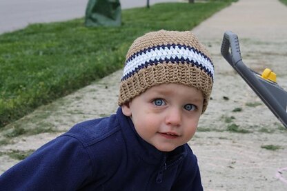 Crocheted Beanie with Ribbed Edge