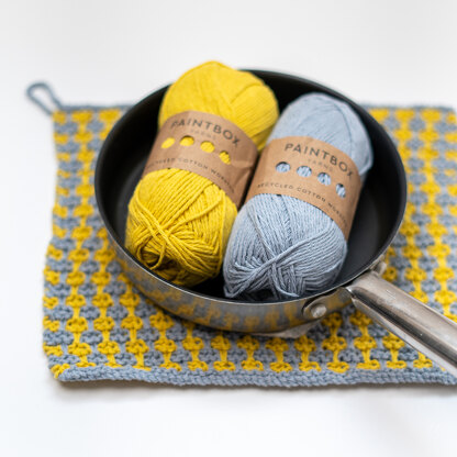Pot Holder - Free Knitting Pattern in Paintbox Yarns Recycled Cotton Worsted - Free Downloadable PDF
