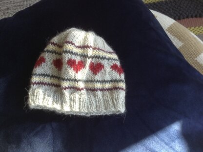 Baby hearts hat