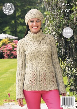 Sweater, Tunic and Hats in King Cole Fashion Aran - 4349 - Downloadable PDF