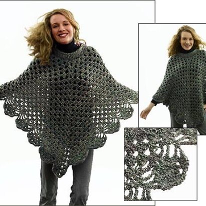 Martha Stewart 'Coming Home' Poncho: Plus Size in Lion Brand Homespun