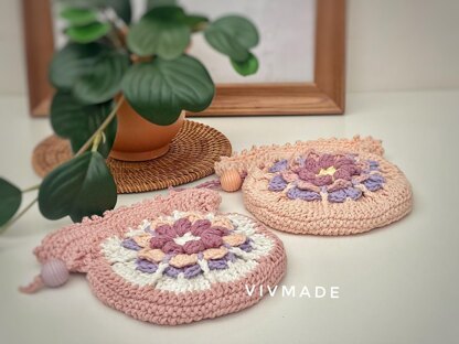 Flower Drawstring pouch