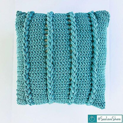 Braided Crochet Pillow Cover