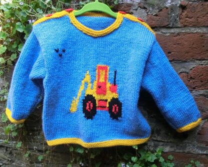 Baby's Sweater with Digger Motif