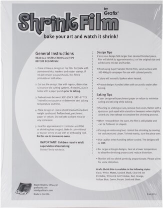 Grafix Shrink Film 8.5"X11" 50/Pkg - Sanded