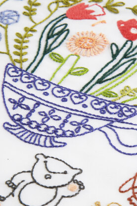 DMC Flower Teacup Embroidery Pattern - PAT0151 - Downloadable PDF