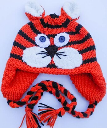 Tiger Cat Animal Hat knit