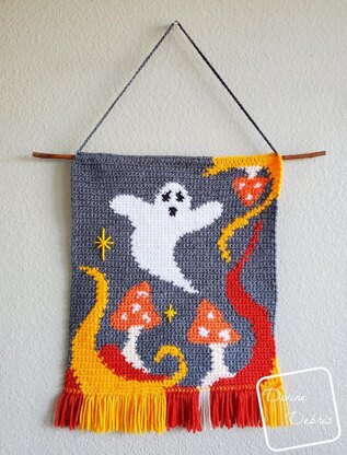 Ghost in the Mushrooms Wall Hanging