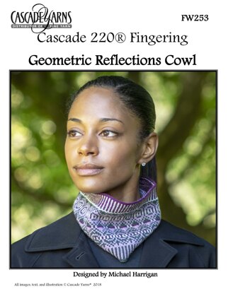 Geometric Reflections Cowl in Cascade 220® Fingering - FW253 - Downloadable PDF