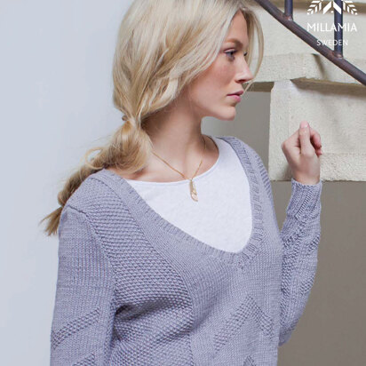 "Lo Jumper" - Jumper Knitting Pattern For Women in MillaMia Naturally Soft Aran