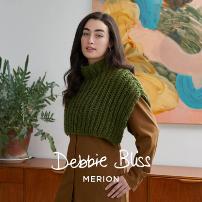 "Eliza" - Cowl Knitting Pattern Women in Debbie Bliss Merion by Debbie Bliss